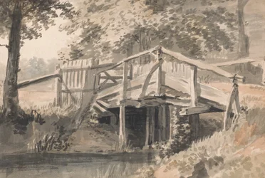 Stroom en houten brug